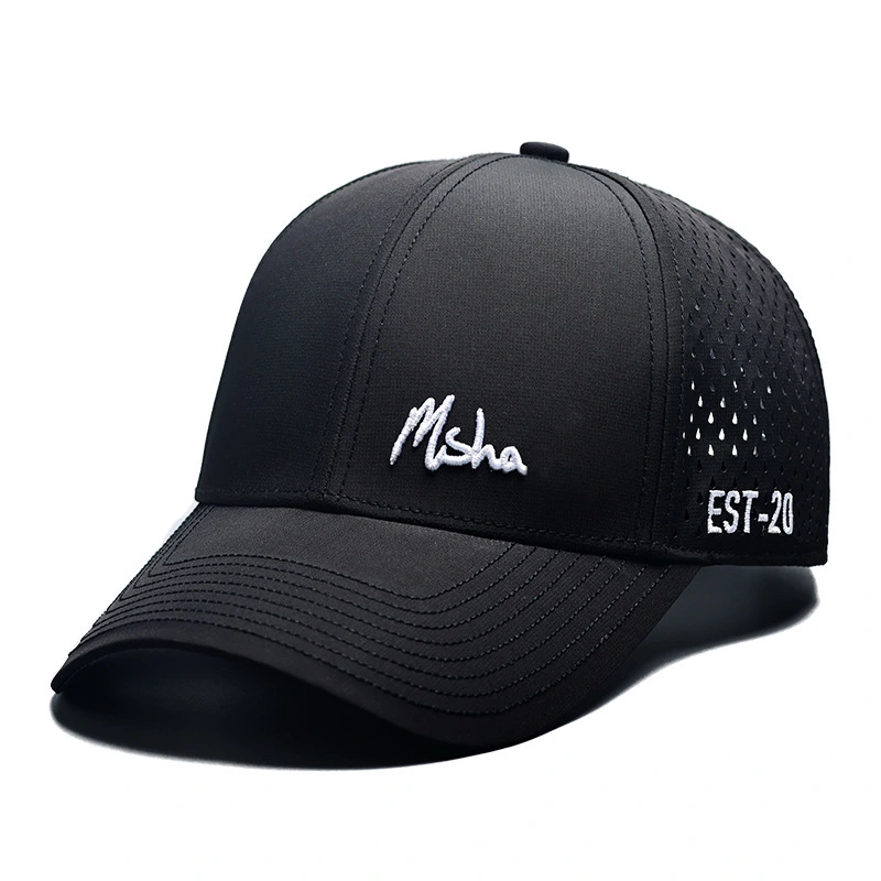 Casquette de golf noire à 6 panneaux incurvés pour hommes, imperméable, pour le sport, FMWF-04 1