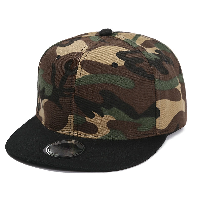 Casquettes Snapback Camo à visière plate structurée à 6 panneaux personnalisées en gros pour hommes FMSN-02 1