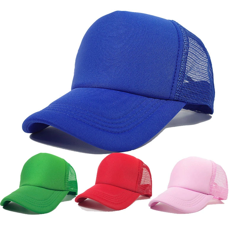 Casquette de camionneur en maille imprimée bouffante à cinq panneaux, couleur unie, pour hommes et femmes, tissée, FMTK-03 1