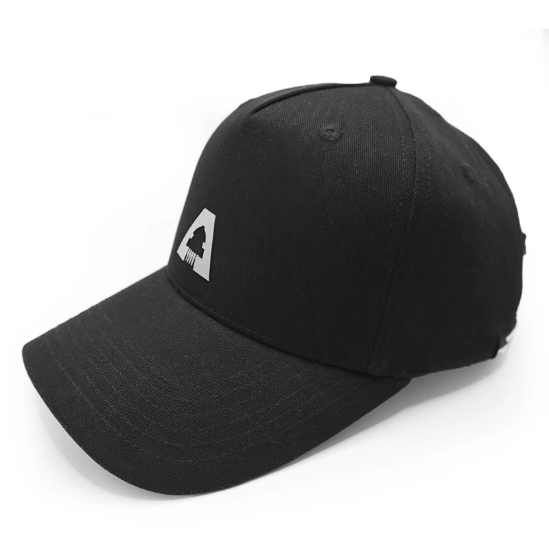 Black Baseball Golf Dad Hat Structured 5 Panels Custom With Reflective Printed For Men FMDC-06 1