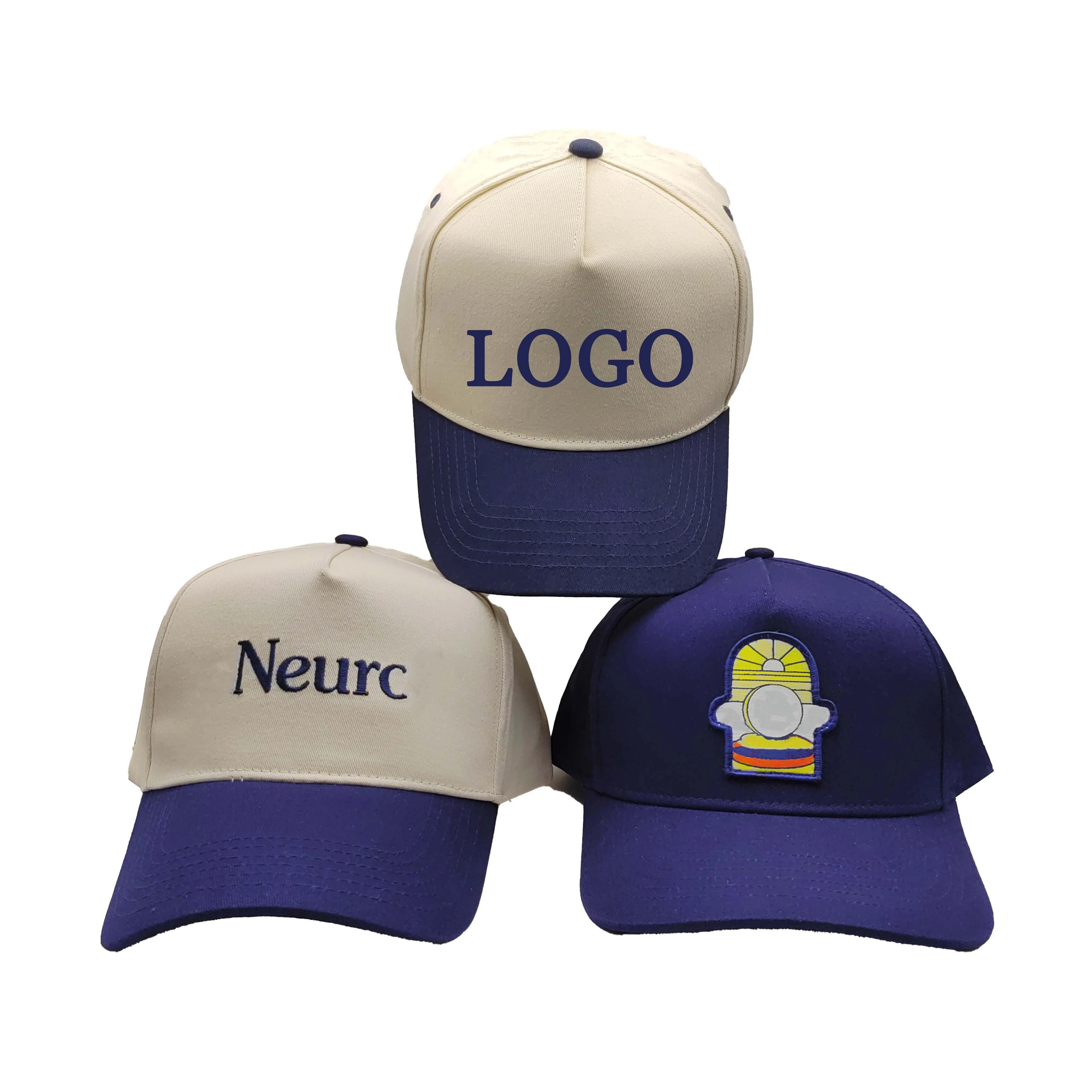 5 chapeaux Snapback de coton à 2 tons structurés pré-courbés04 1