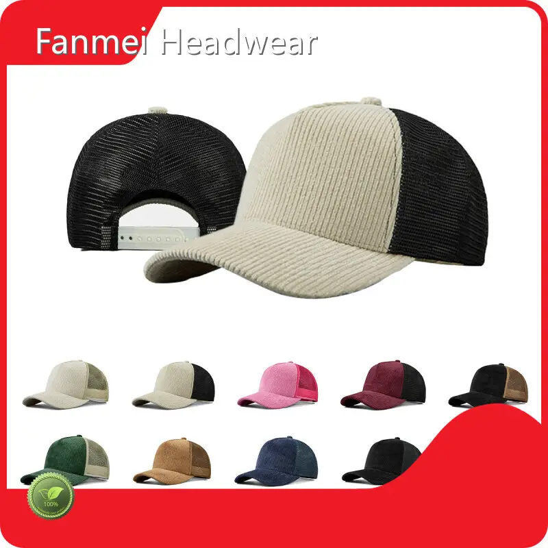 Suede Trucker Hat Corduroy + Nylon Mesh 58CM Or Custom Size Supplier 1