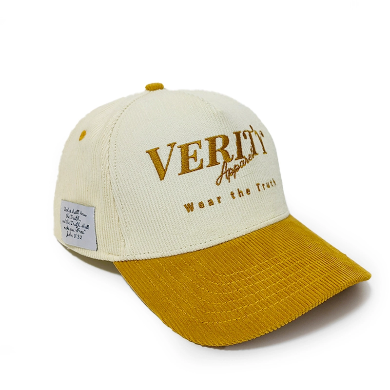 Gorra de béisbol personalizada Fanmei Headwear, bordada en dos tonos beige y marrón, para mujer y hombre, FMBK-11 1