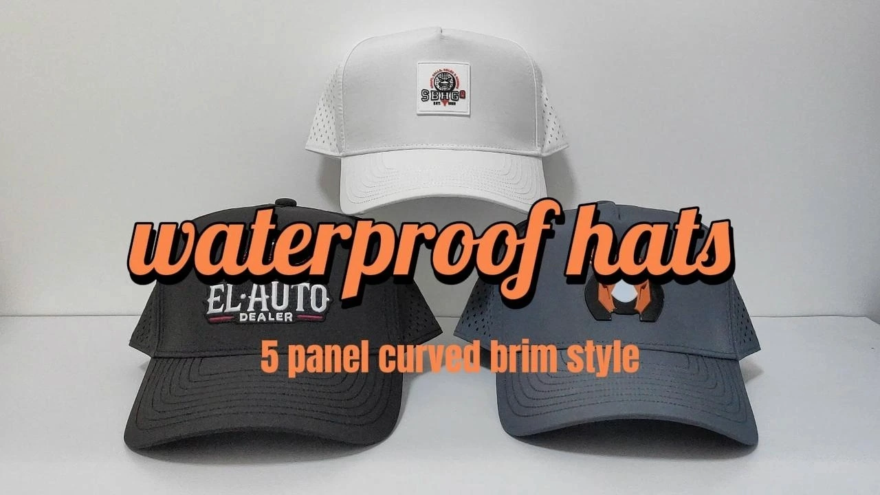 Gorra de golf Fanmei Headwear gris impermeable con perforación láser | Logotipo personalizado con parche de TPU | Pedido mínimo mínimo de 50 unidades 1