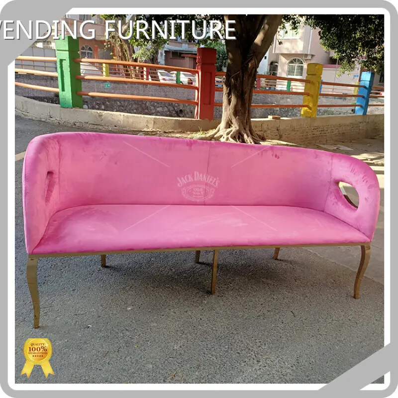 Bestwedding Furniture Gold Wedding Stage Leather Sofa for Bride and Groom Stainless Steel 1