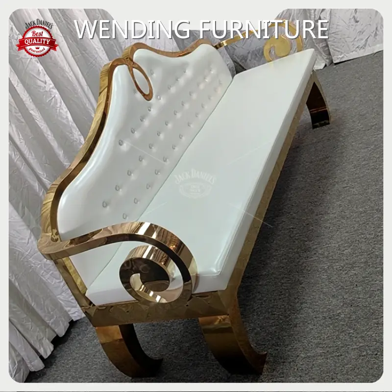 WENDING Wedding Event Furniture Gold Wedding Stage Leather Sofa for Bride and Groom Wedding Event Furniturefactory Direct Supply 1