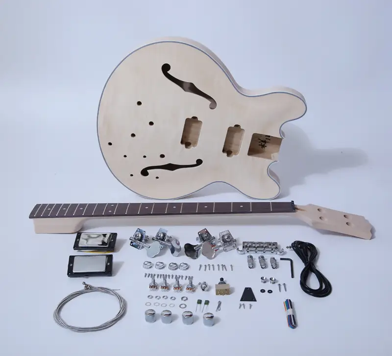 DIY Electric Bass Guitar Kits-Semi Hollow Body Bass Build Your Own SNBK013 1
