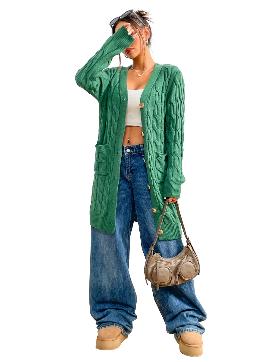 Fan Flo women's sweater with buttonholes and stripes, three-way weaving technique, a must-have for layering in autumn and winter 1