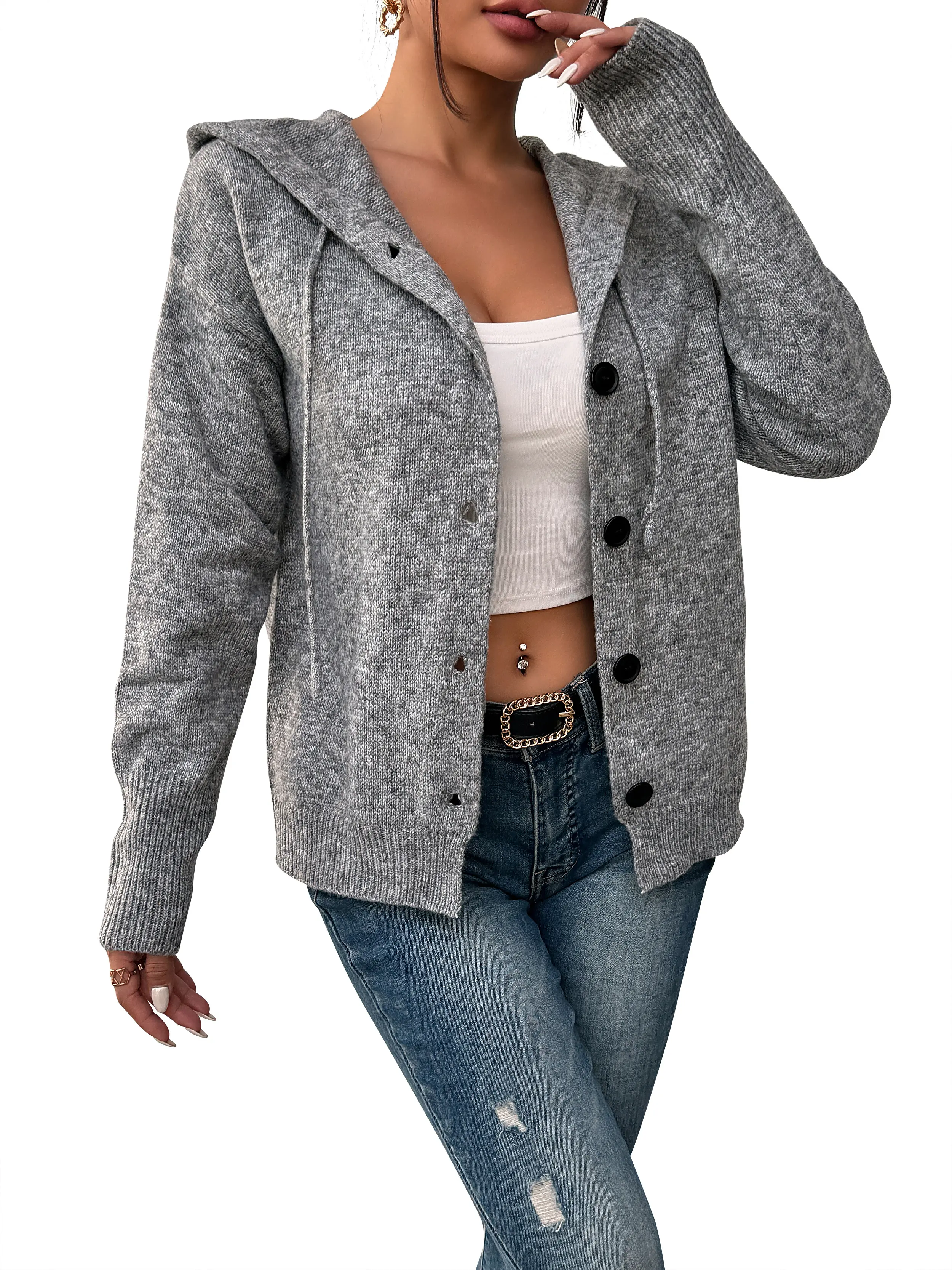 Chunky Knit Cardigan Sweater by Fan Flo 2