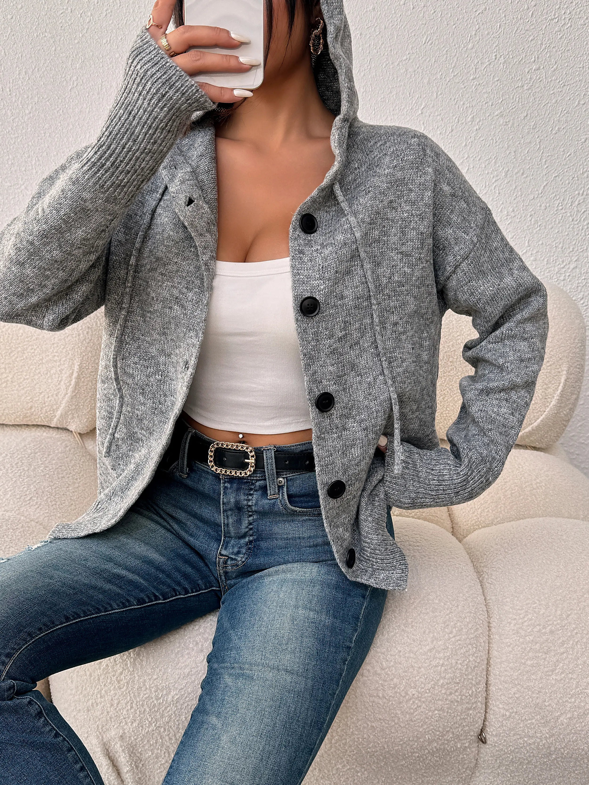 Chunky Knit Cardigan Sweater by Fan Flo 6