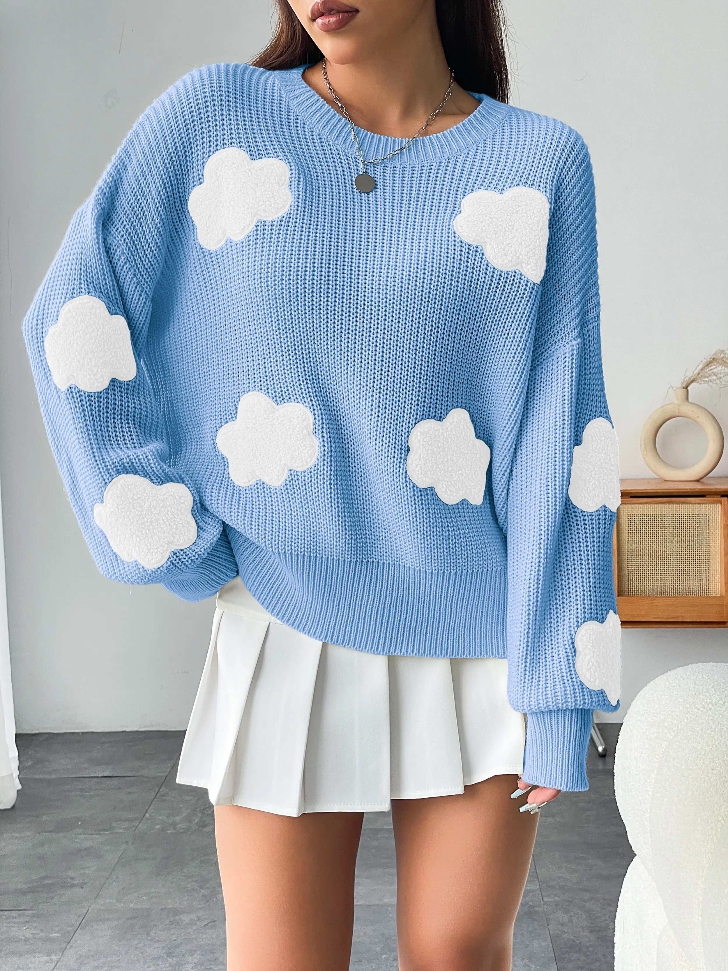 Knit Pullover Sweater Women's with Custom Services 6