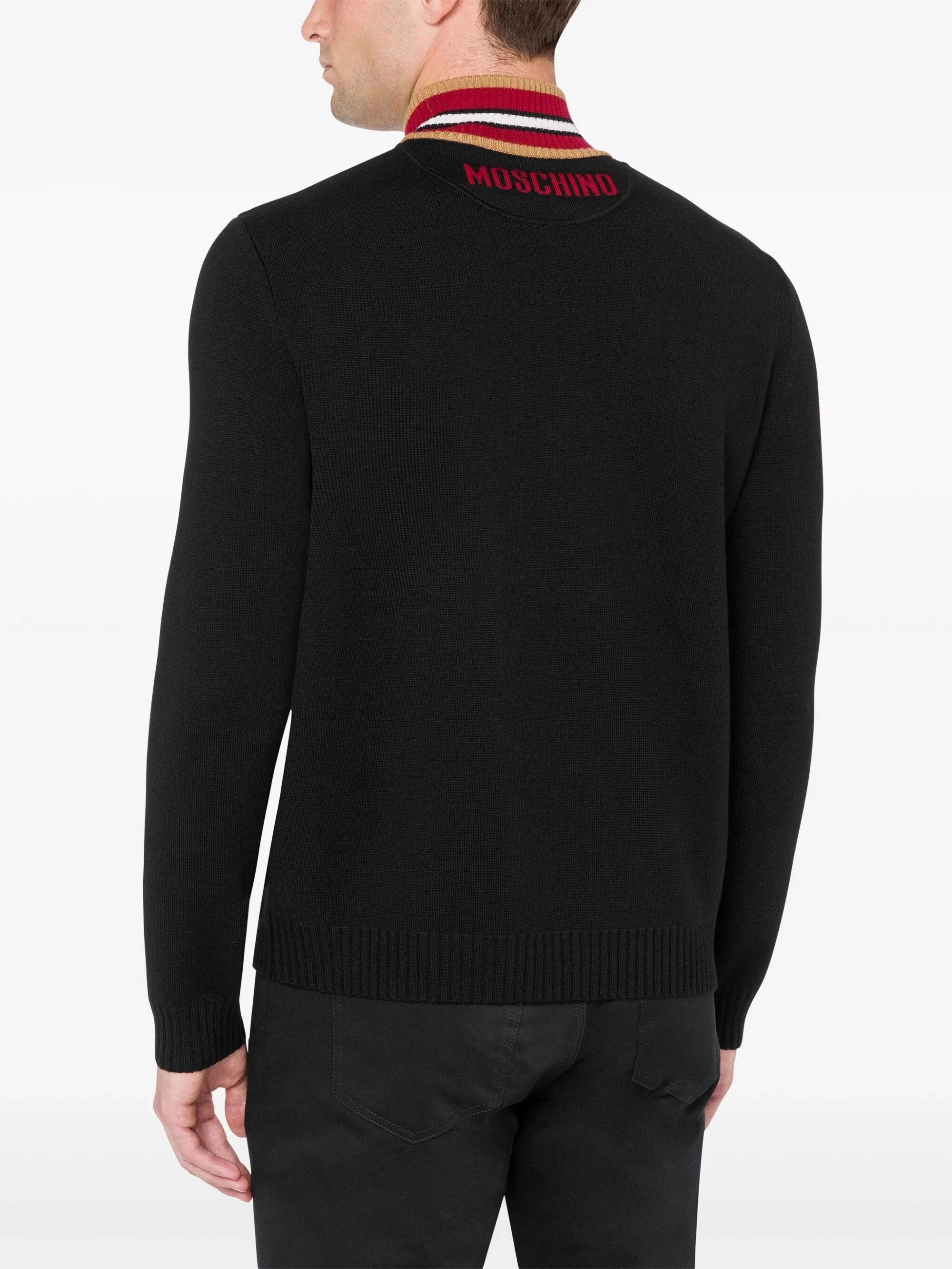 Pull à manches longues en pure laine 100 % laine, col montant, rayures, style décontracté, pour homme, idéal pour les vacances ou les déplacements. 1