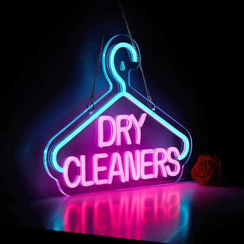 Toptancılar için Büyük Hacimli Ücretsiz Tasarım Özel Yapım İhale Silikon Şerit Kuru Temizleme Akrilik Neon Reklam Ekipmanları 1