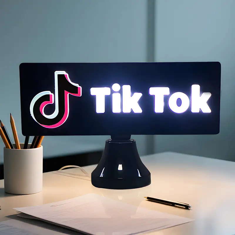 Tömeggyártás, gyors szállítás, üzleti logó, testreszabott TIKTOK márka neon ajándéklámpa ajándéktárgyhoz 1