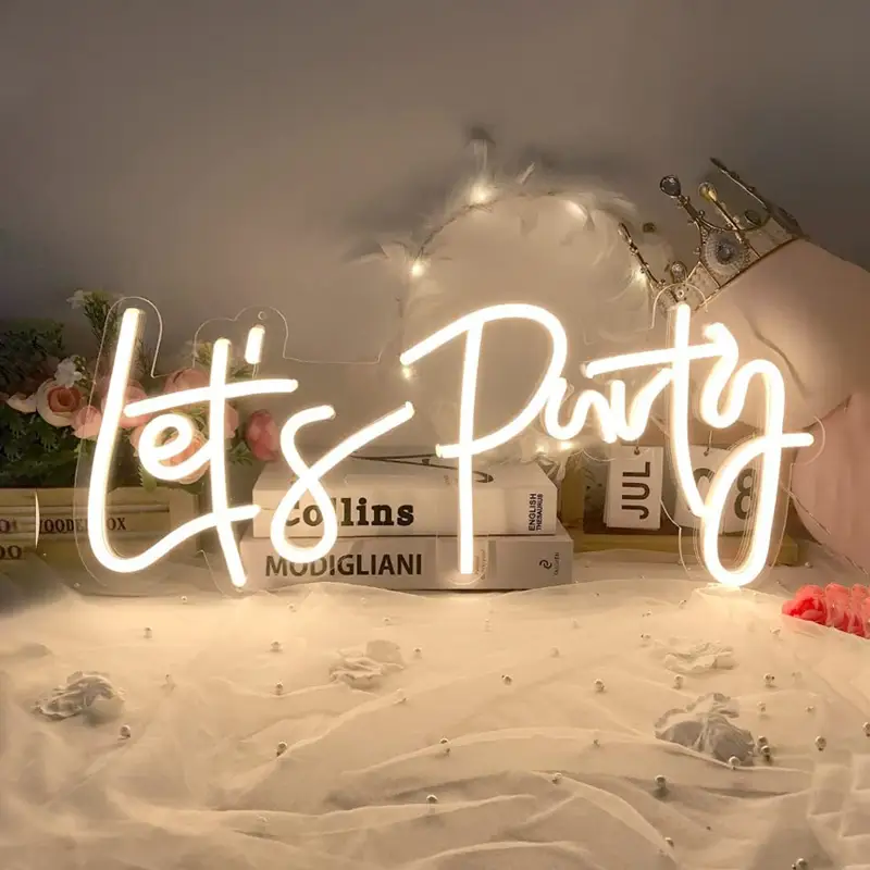 Toptan Sıcak Beyaz Aydınlatma Renk Kısma Kontrolü Hadi Parti Yapalım Cümle Neon Işık 1