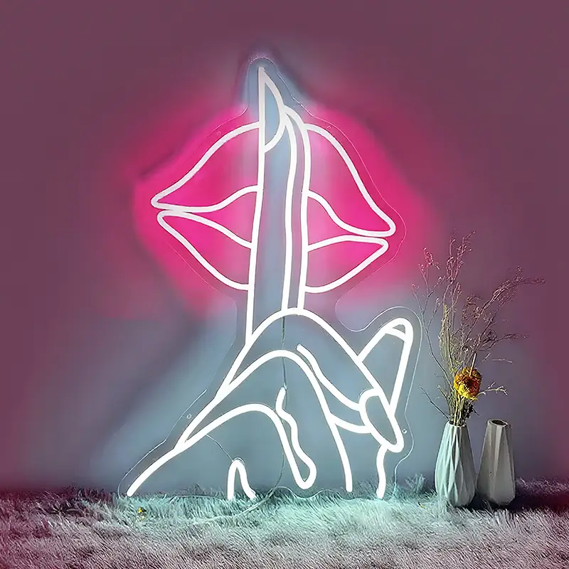 Desen Özelleştirilebilir Esnek Silikon Şerit Soğuk Aydınlatma Tırnak Salonu LED Tabelası 1