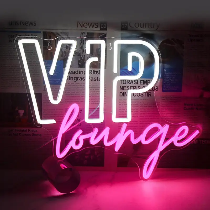 Otel Ekranı için Büyük Hacimli Özel Yapım Lounge Bar Neon Duvar Tabelası 1