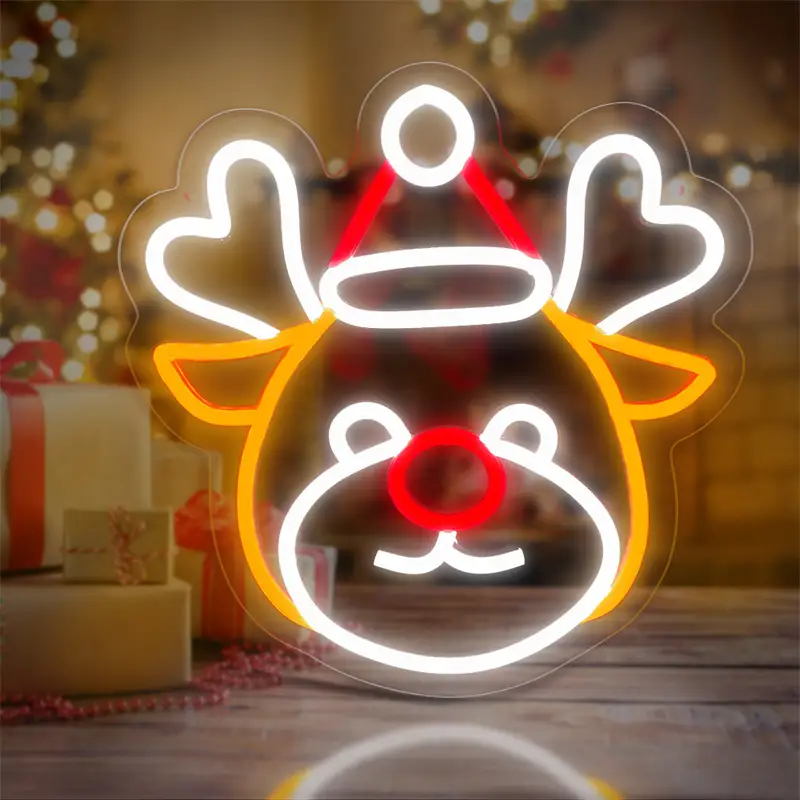 Toptancı için Toptan Hızlı Teslimat Elk Grafik Duvara Monte Akrilik LED Neon Tabela 1