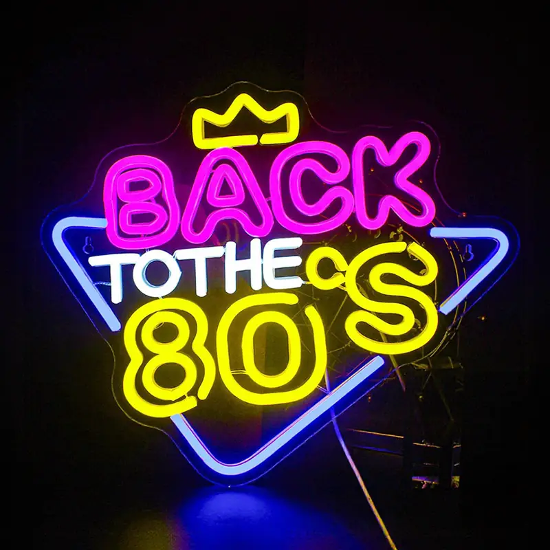 Toptancılar için Parti Dekorasyon Tedarikçisi Özel Yapım 80'lere Dönüş Neon Duvar Işıkları 1