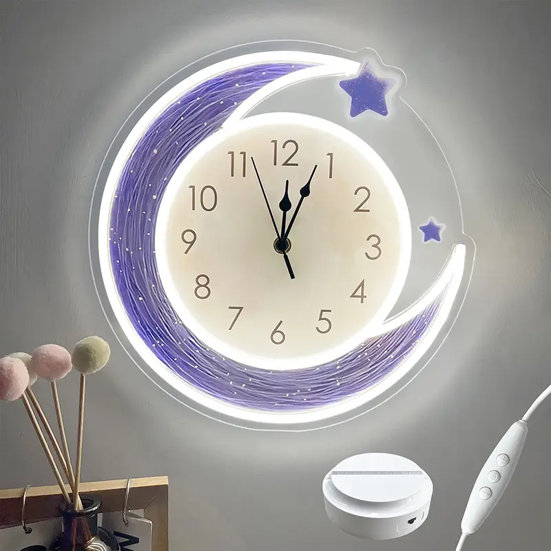 Neon LED Light Clock Wholesale Bulk Free Design Indoor Use High Quality 1