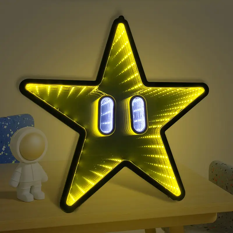Home Decorative Dimmer Control Multiple Lighting Color Changeable Neon Star Infinity Mirror for Indoor Usage 1
