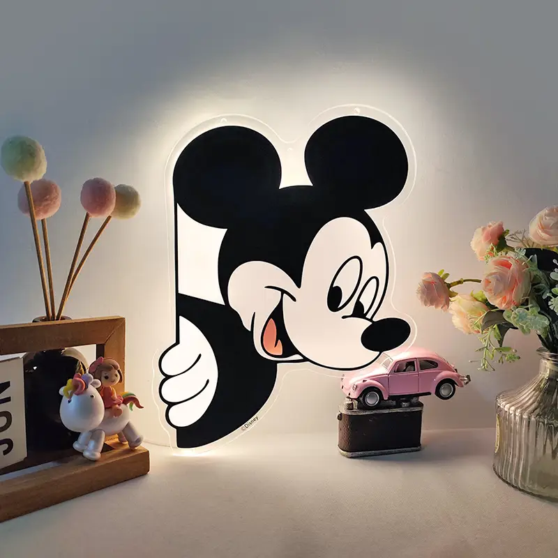 JXin Disney Mickey Cartoon LED Neon Wall Light - Wall Decoration & Lighting 1