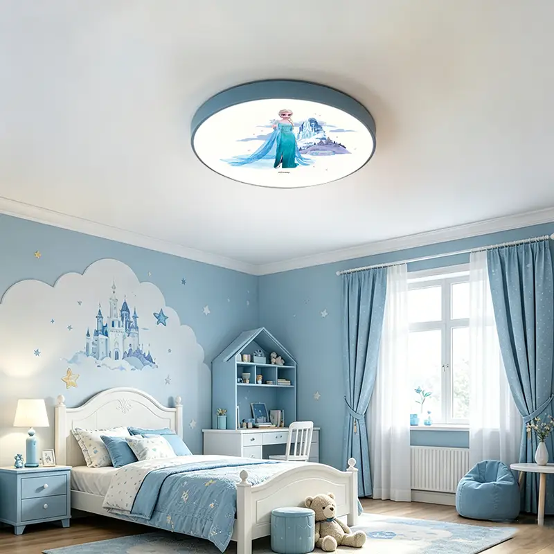 迪士尼冰雪奇緣艾莎吸頂燈，兒童房護眼LED燈，超薄公主臥室燈 1