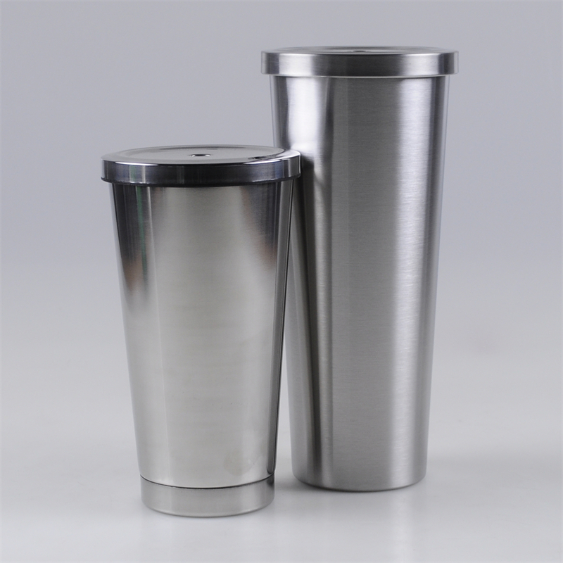Safeshine 500ml / 700ml dubbellager rostfritt stål kaffekopp med sugrör 1
