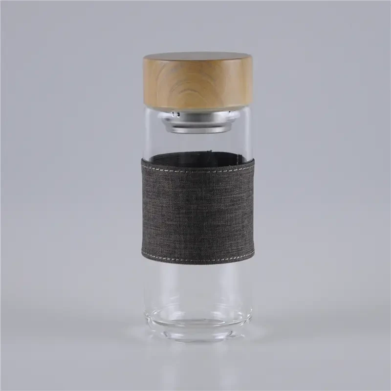 500ml Fabric Grip Sleeve Glass Water Bottle with Tea Strainer 1
