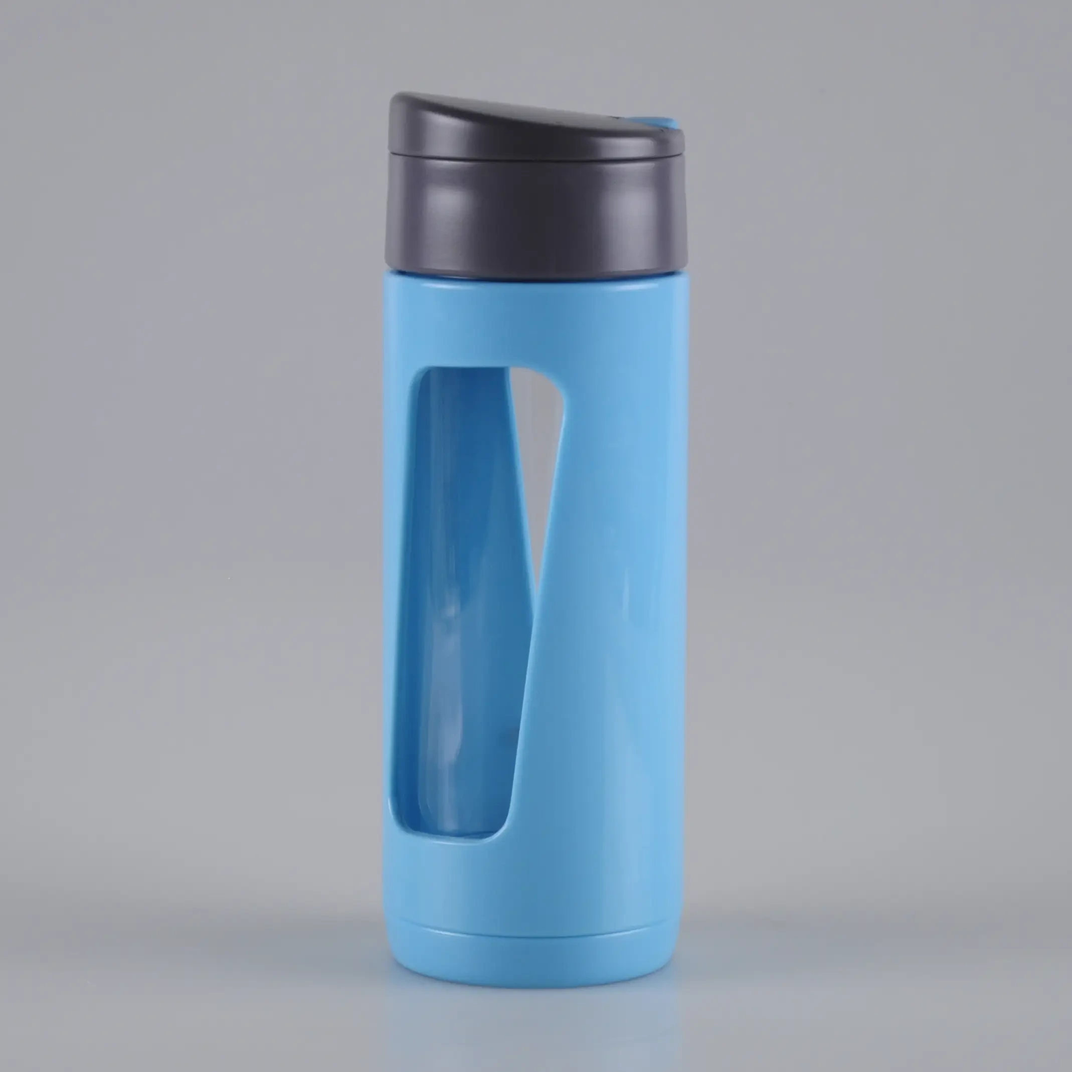 300ml Handy Lid Juice Glass Bottle with Plastic Cover 1