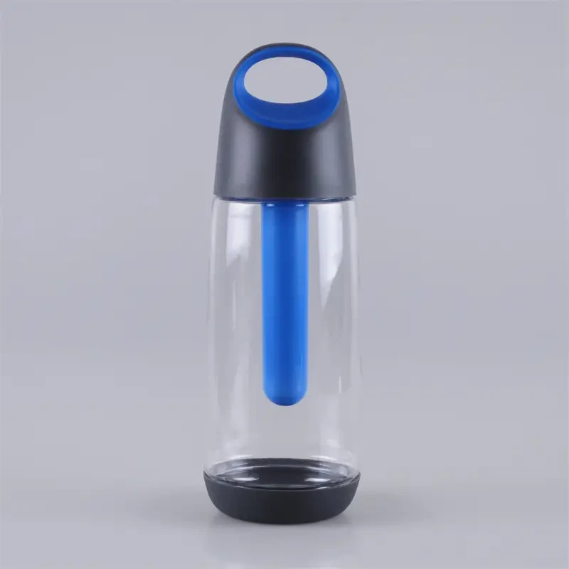 700ml Stylish Design Carrying Lid Plastic Water Bottle with Ice Tube 1