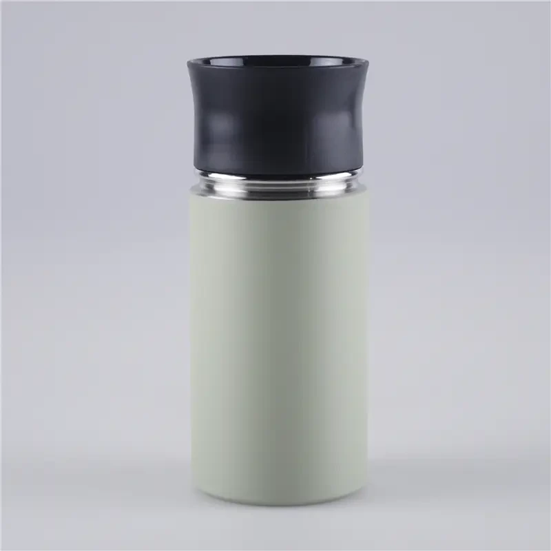 400ml Push Button Lid Double Wall Stainless Steel Travel Mug 1