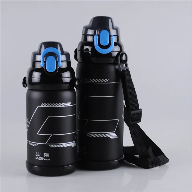 600ml / 800ml Double Wall Metal Insulated Water Bottle with Carrying Lid 1