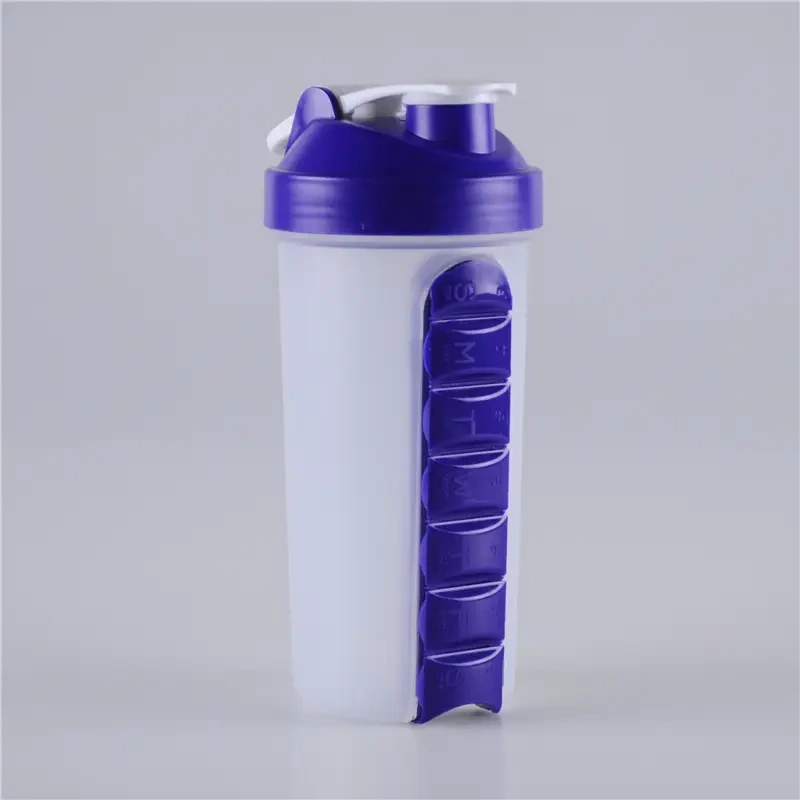 700ml Easy Carrying Protein Shake Mixer Cup with Weekly Pill Box 1