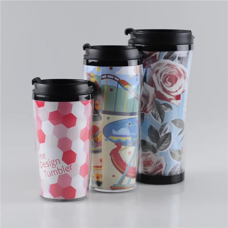 250ml / 380ml / 450ml Double Walled Coffee Mug with Color Paper Inserted 1