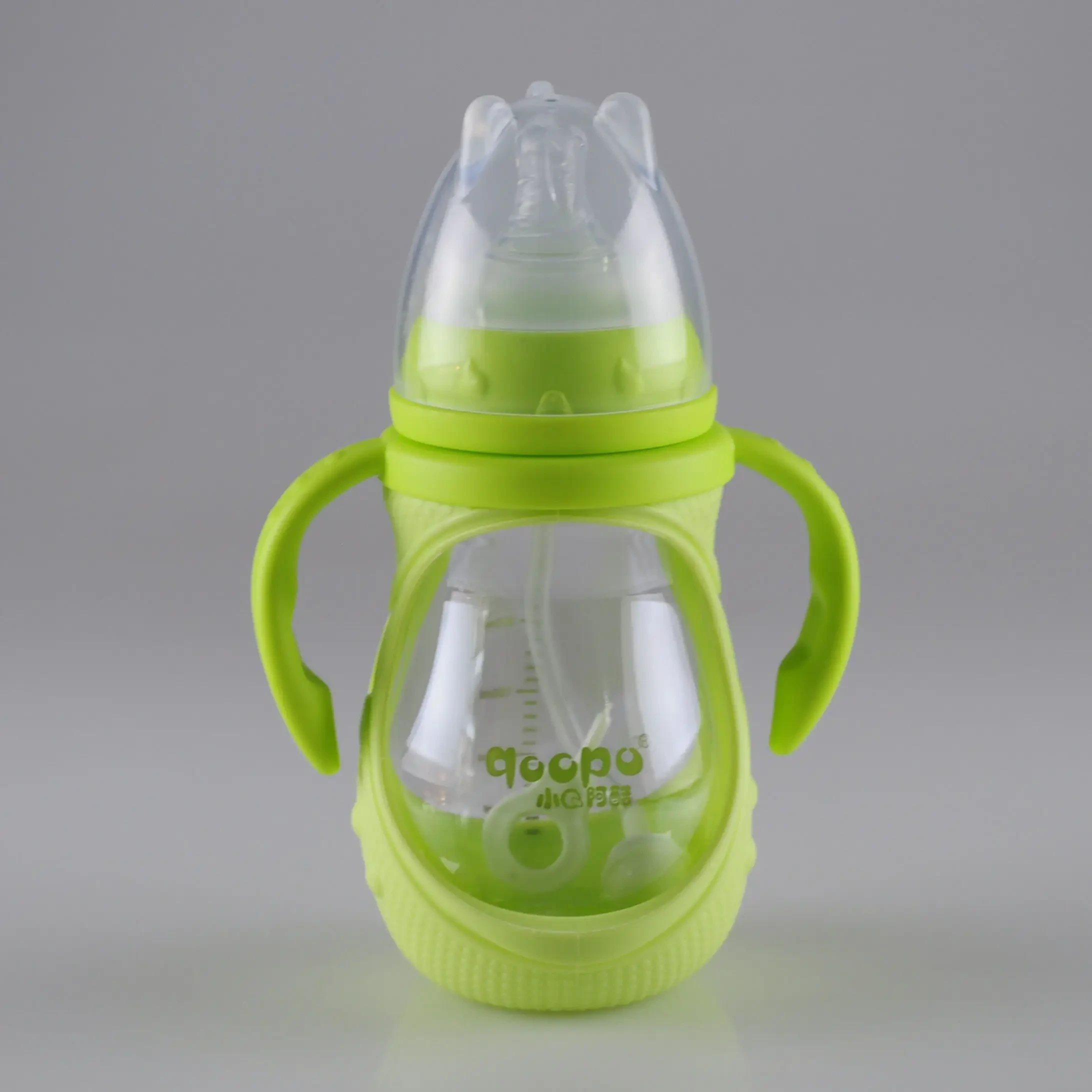 240ml Silicone Sleeve Borosilicate Glass Feeding Bottle 1