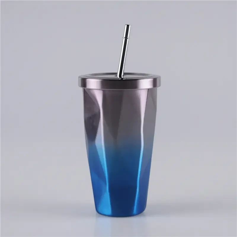 500ml Fashionable Design Thermal Cup Stainless Steel with Straw 1