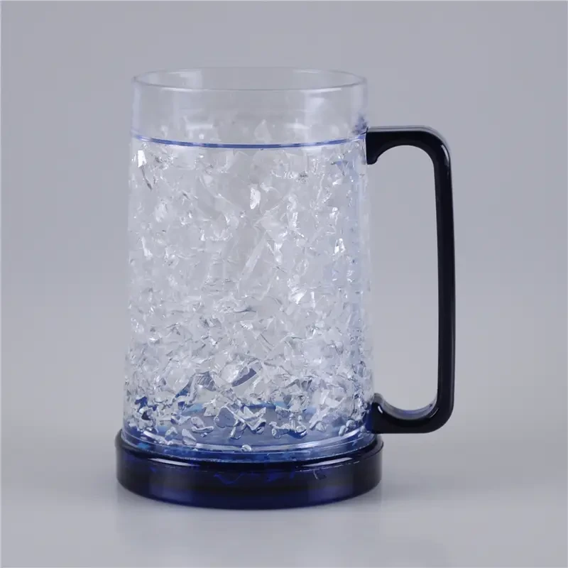 450ml Double Wall Colorful Plastic GEL Beer Mug with Handle 1