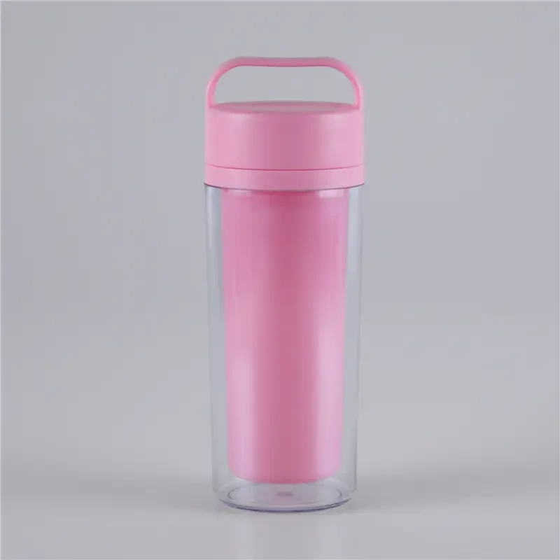 300ml Double Wall Plastic Coffee Mug with Lid 1