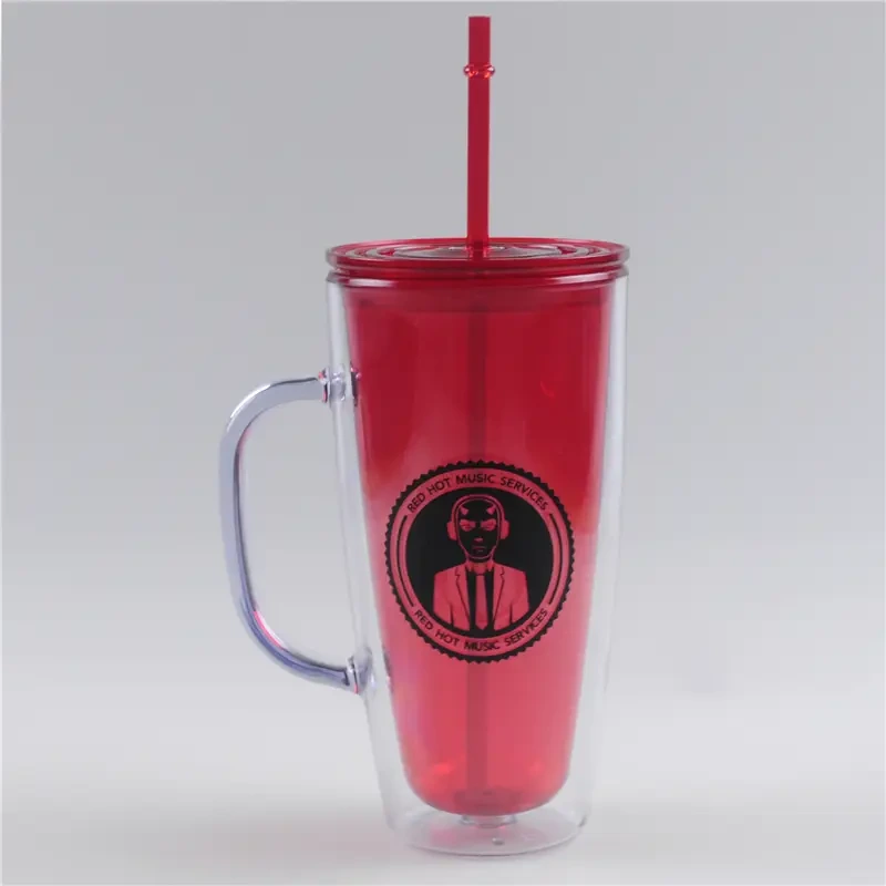 Safeshine 750 ml halmlock dubbelvägg plastmugg med handtag 1