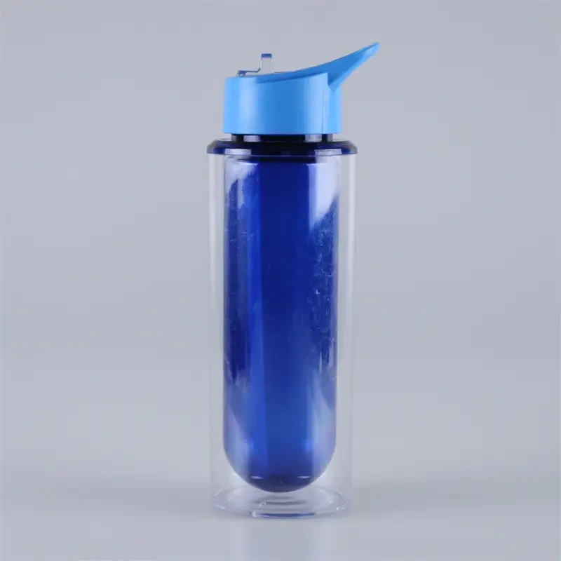 500ml Gemakkelijk mee te nemen waterfles met rietje en dubbele wand 1