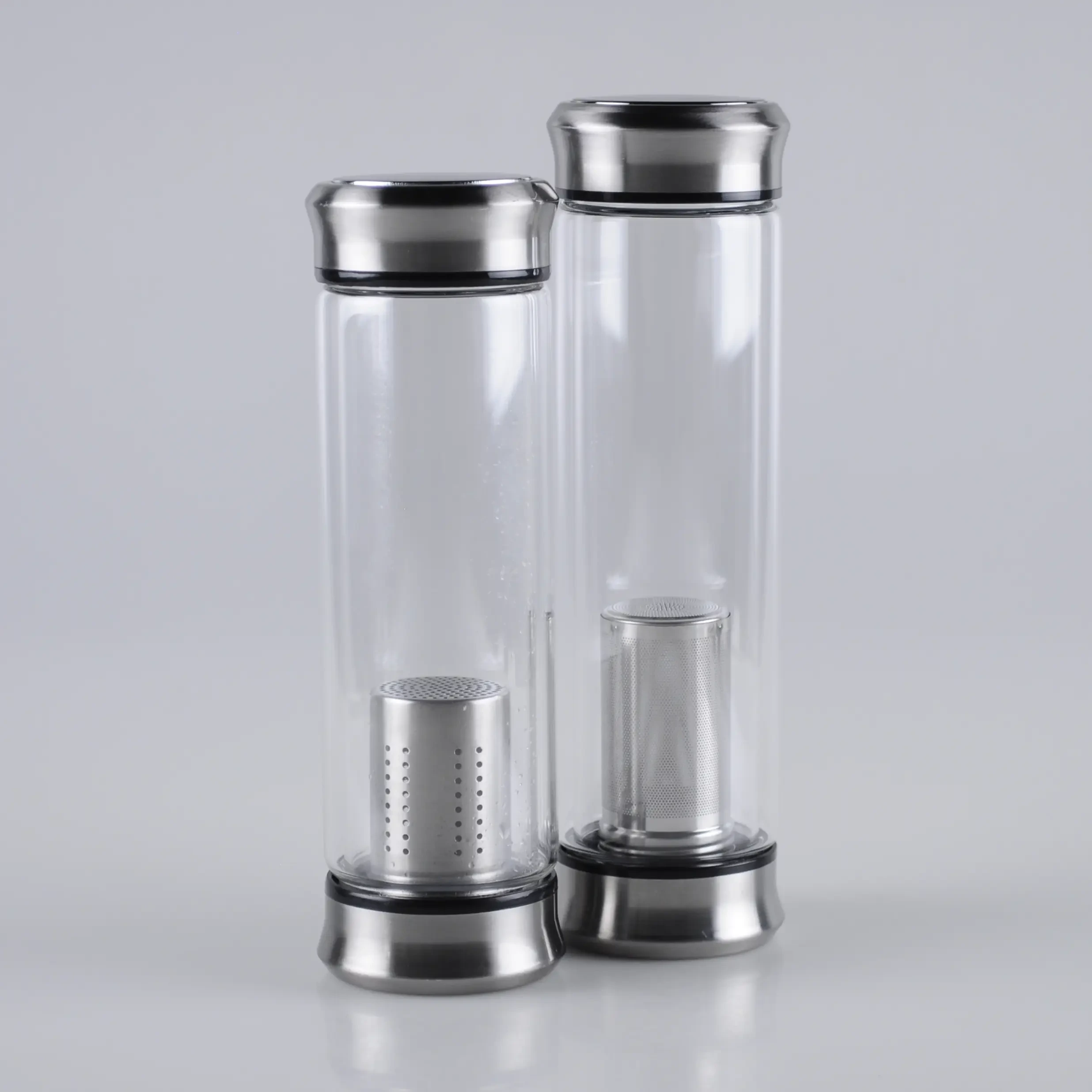 300ml / 450ml Stainless Steel Lid Glass Bottle with Tea Strainer 1