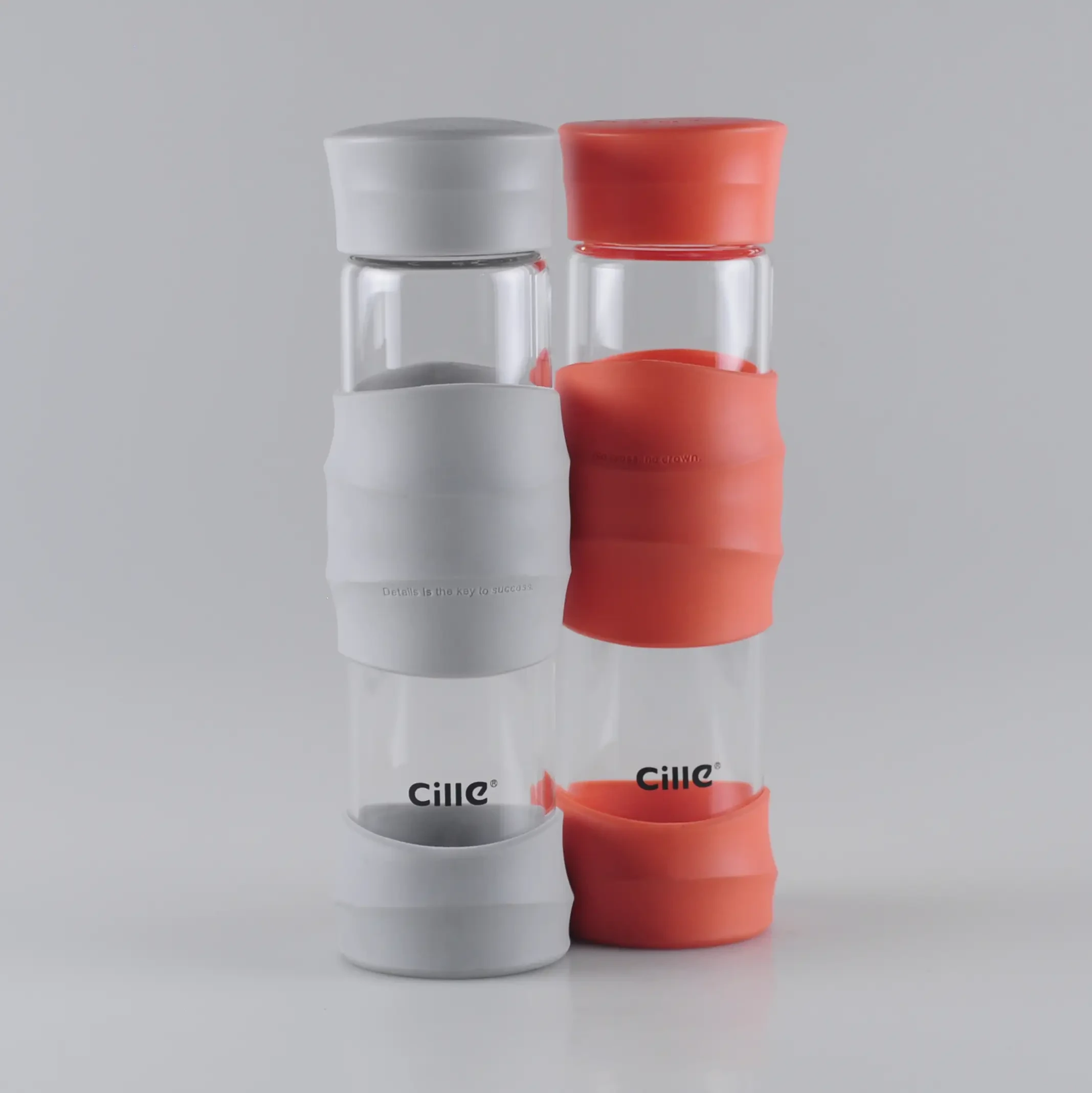 470 ml modieuze glazen fles met siliconen hoes 1