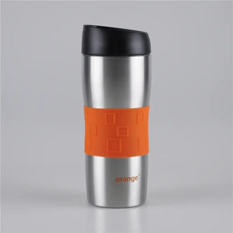 400ml Leak-proof Push Button Lid Double Wall Travel Mug 1