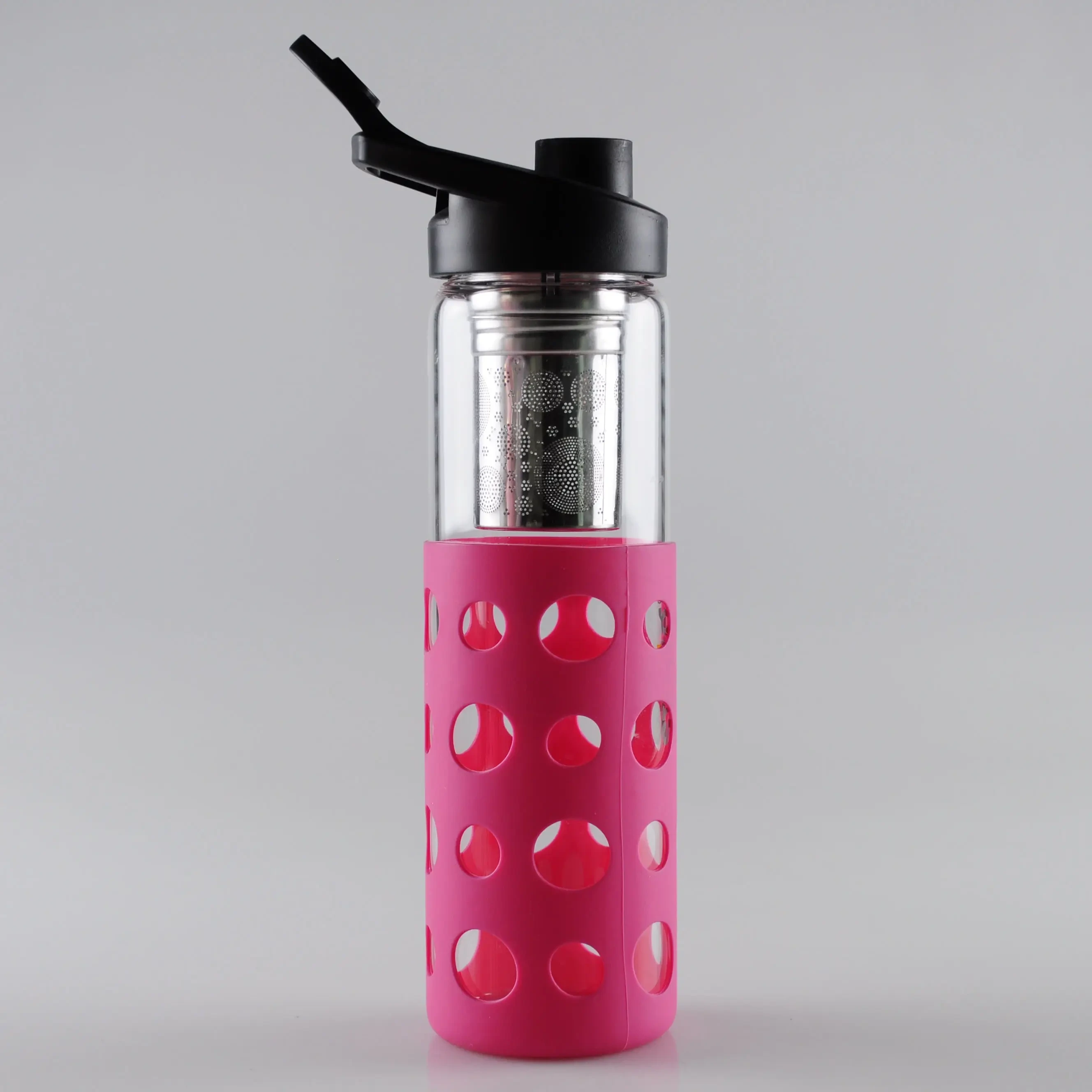 550ml Draagdeksel Glazen Theefles met Siliconen Hoes 1