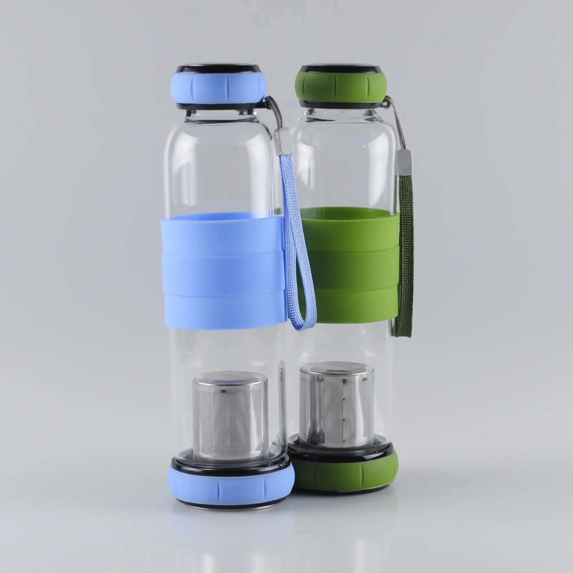 550 ml silikonhylse teglassflaske med bæresnor 1
