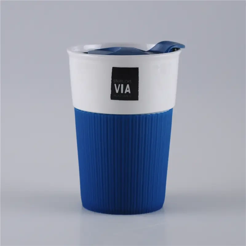 Safeshine 240 ml trendig keramisk kaffemugg med skyddande silikonfodral 1