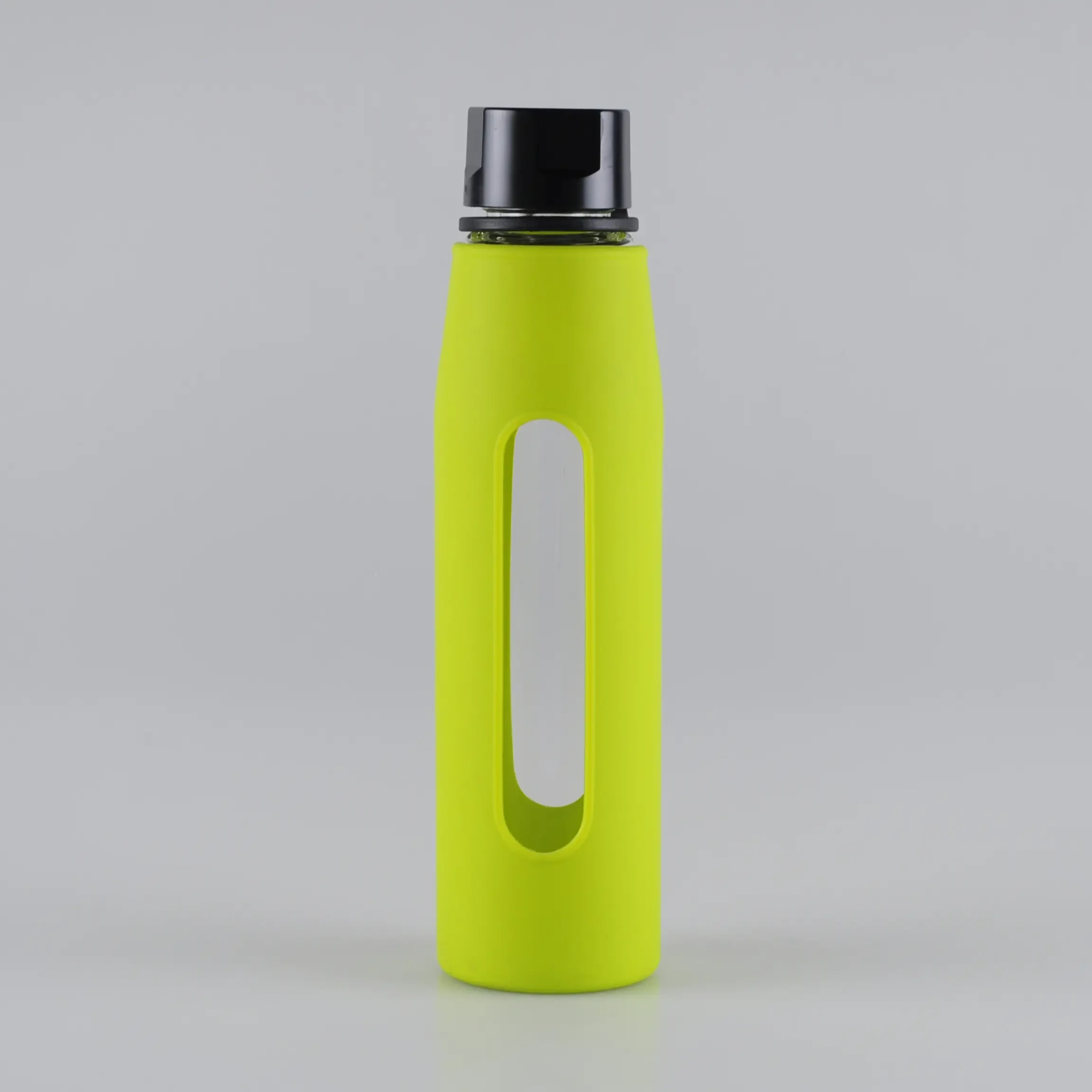 Safeshine 550 ml lätt att ta glasvattenflaska med silikonhylsa 1