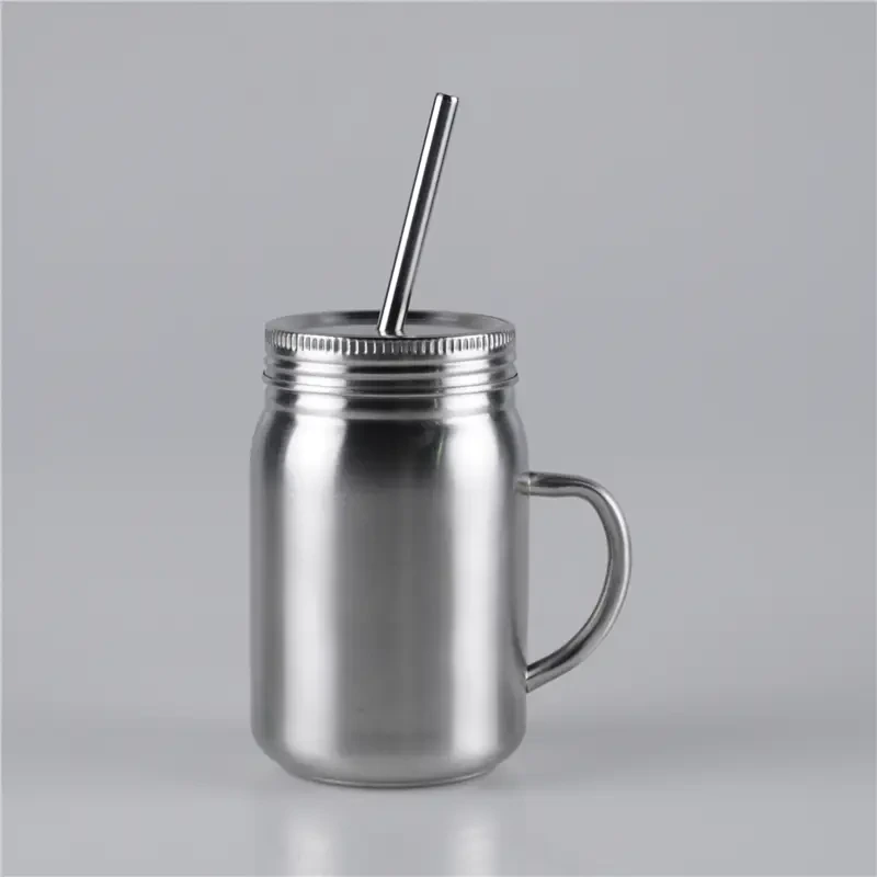 650ml Easy Taking Stainless Steel Mason Jar with Handle 1