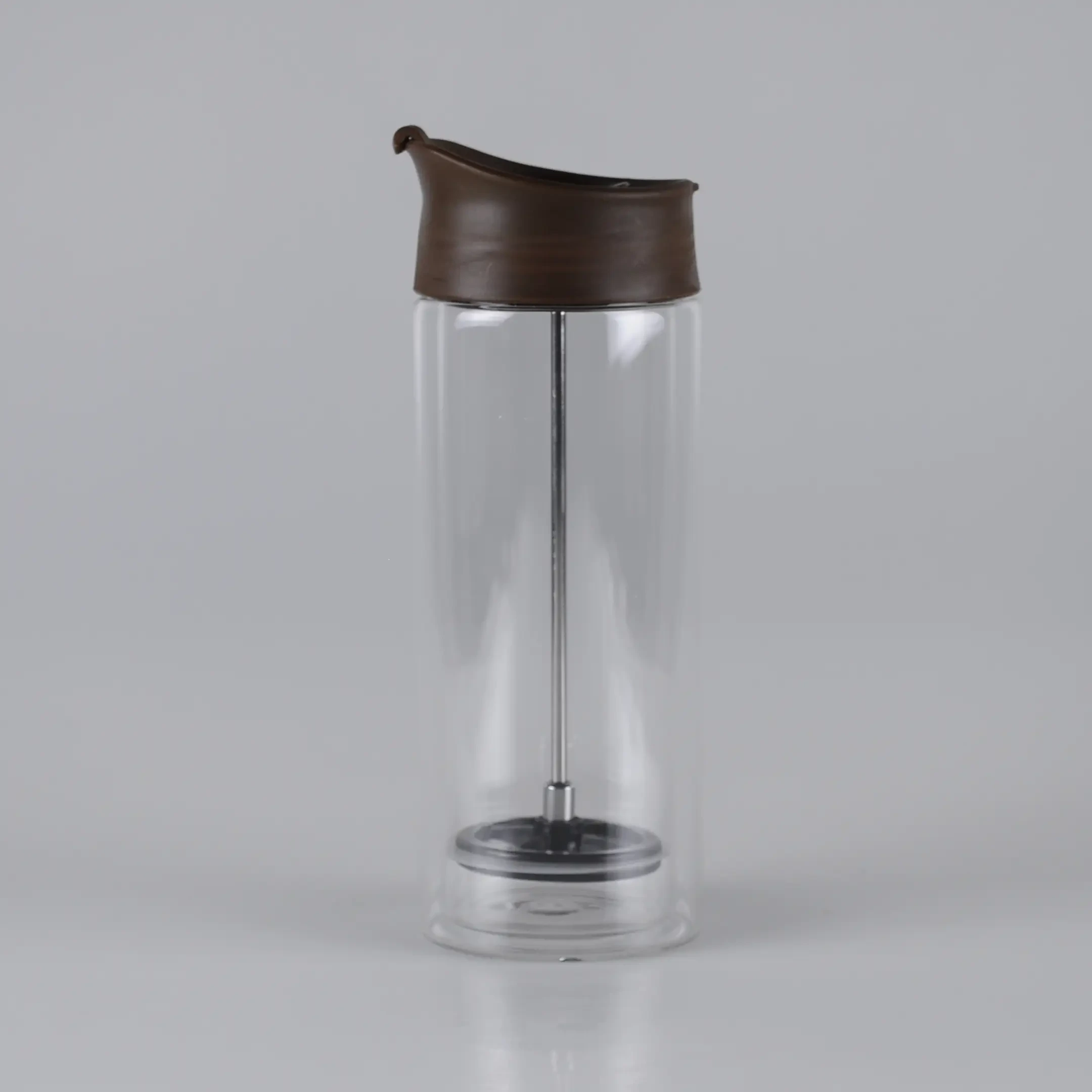Safeshine 500ml Flip-top Lid Double Wall Glass Tumbler with Tea Infuser 1